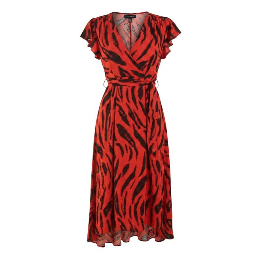 AX Paris Womens/Ladies Tiger Print Polyester Wrap Dress / Orange